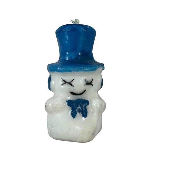 5 Christmas Novelty Candles Gurley Santa Claus Church Snowman Bell Vintage - Picture 8 of 12